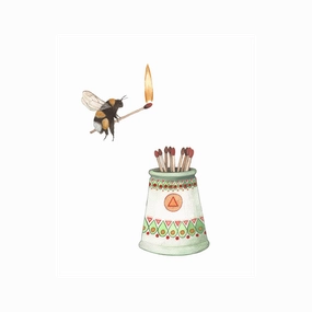 Woodland Kitchen: Frances and the Matches - Art Print framed wall decor