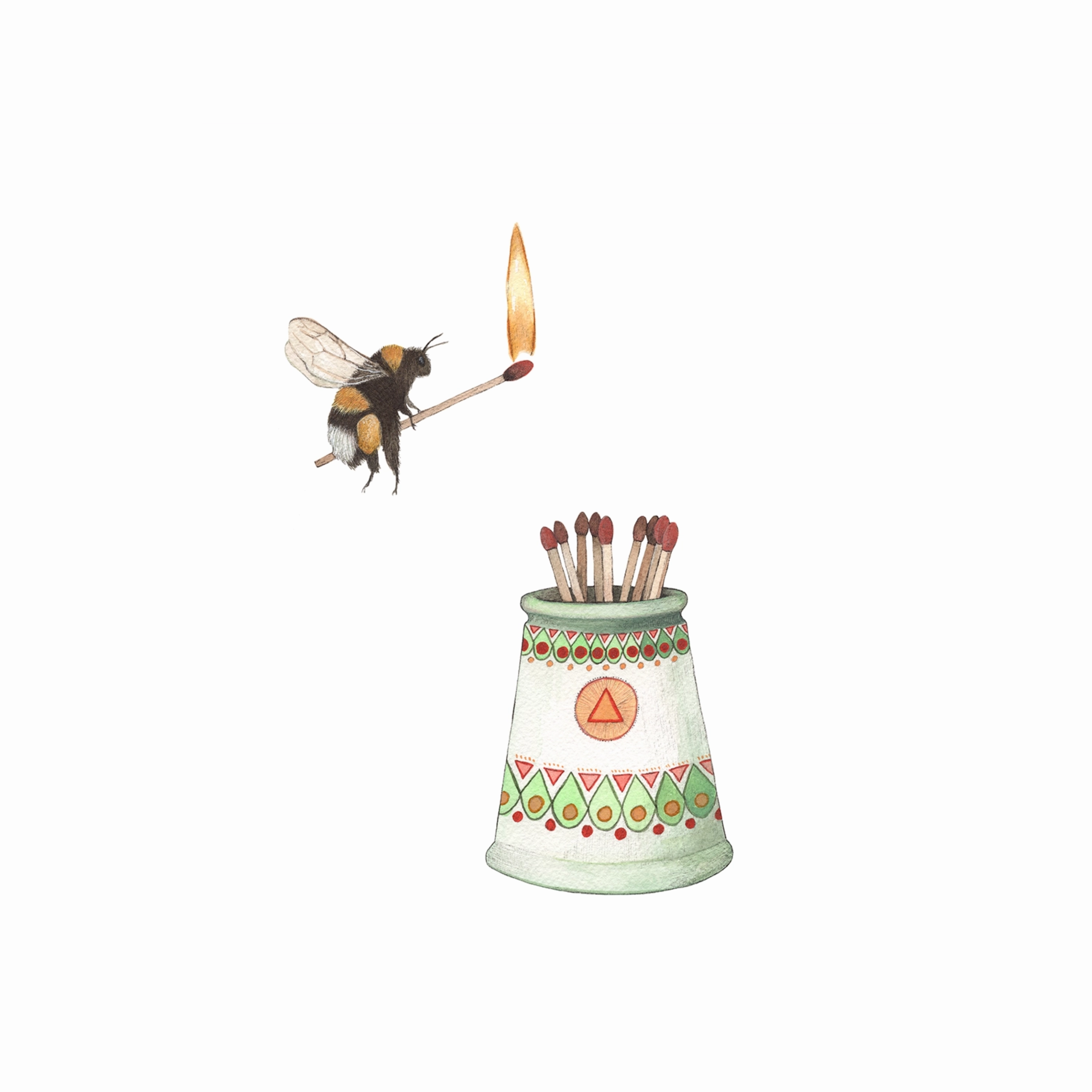 Woodland Kitchen: Frances and the Matches - Art Print framed wall decor