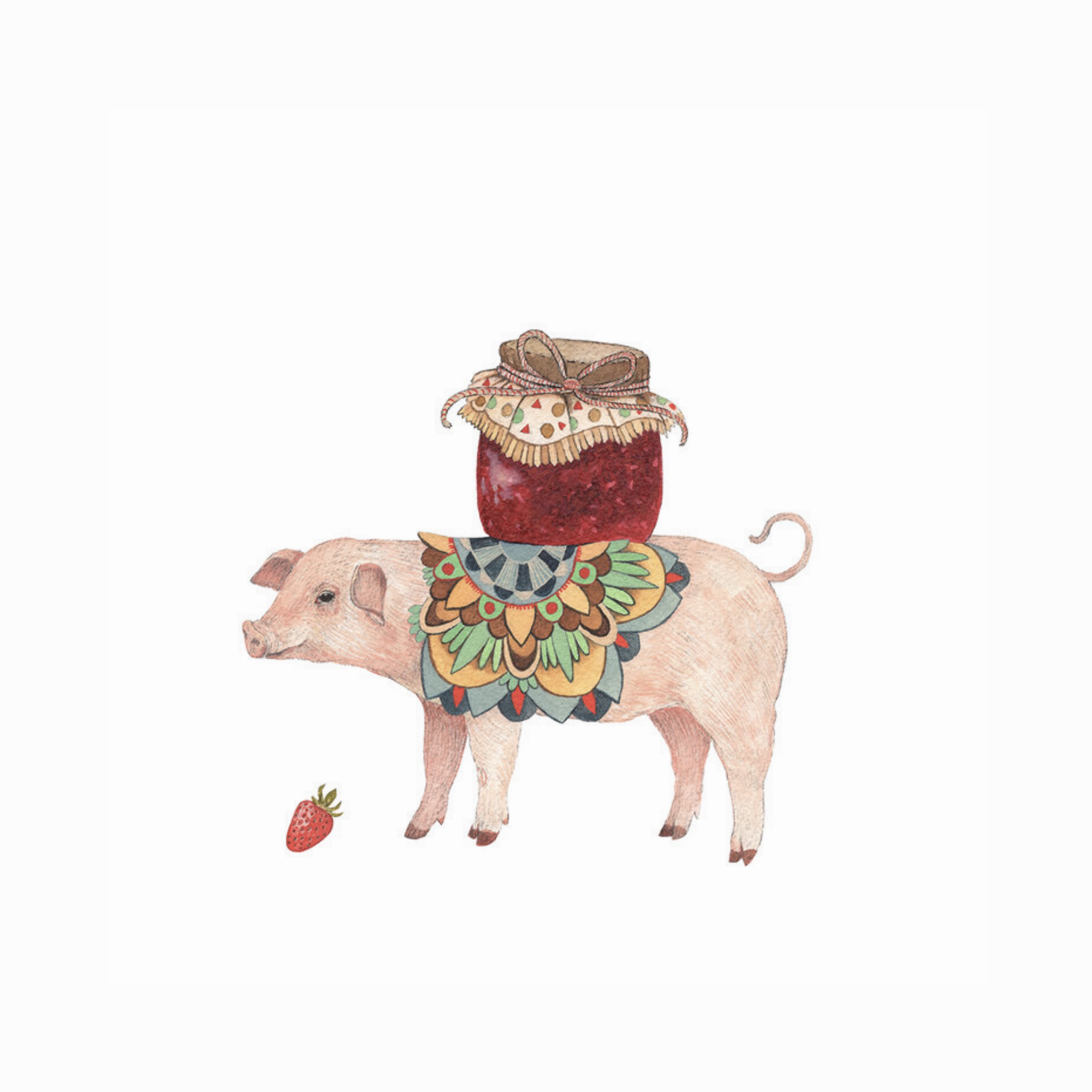 Woodland Kitchen: Max's Strawberry Jam - Art Print framed wall decor