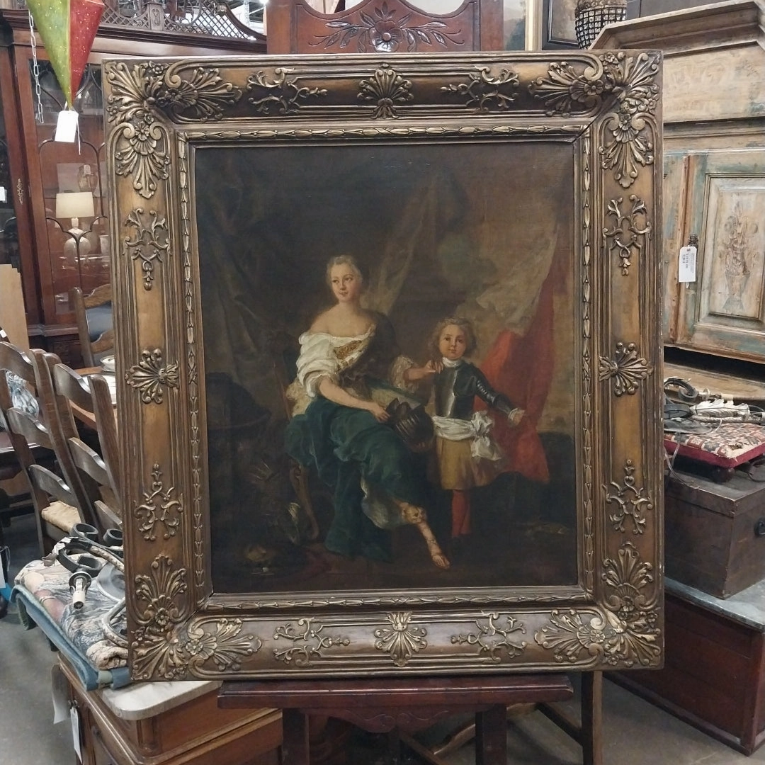 WORK ORDER OF FRAMED OIL PAINTING OF MADAME M DE LAMBESC WITH HER BROTHER LOUIS DE LORRAINE COUNT OF BRIONNE