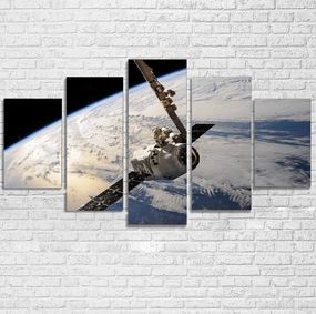 World View from Space Printed Multiple Canvas Poster canvas mural art