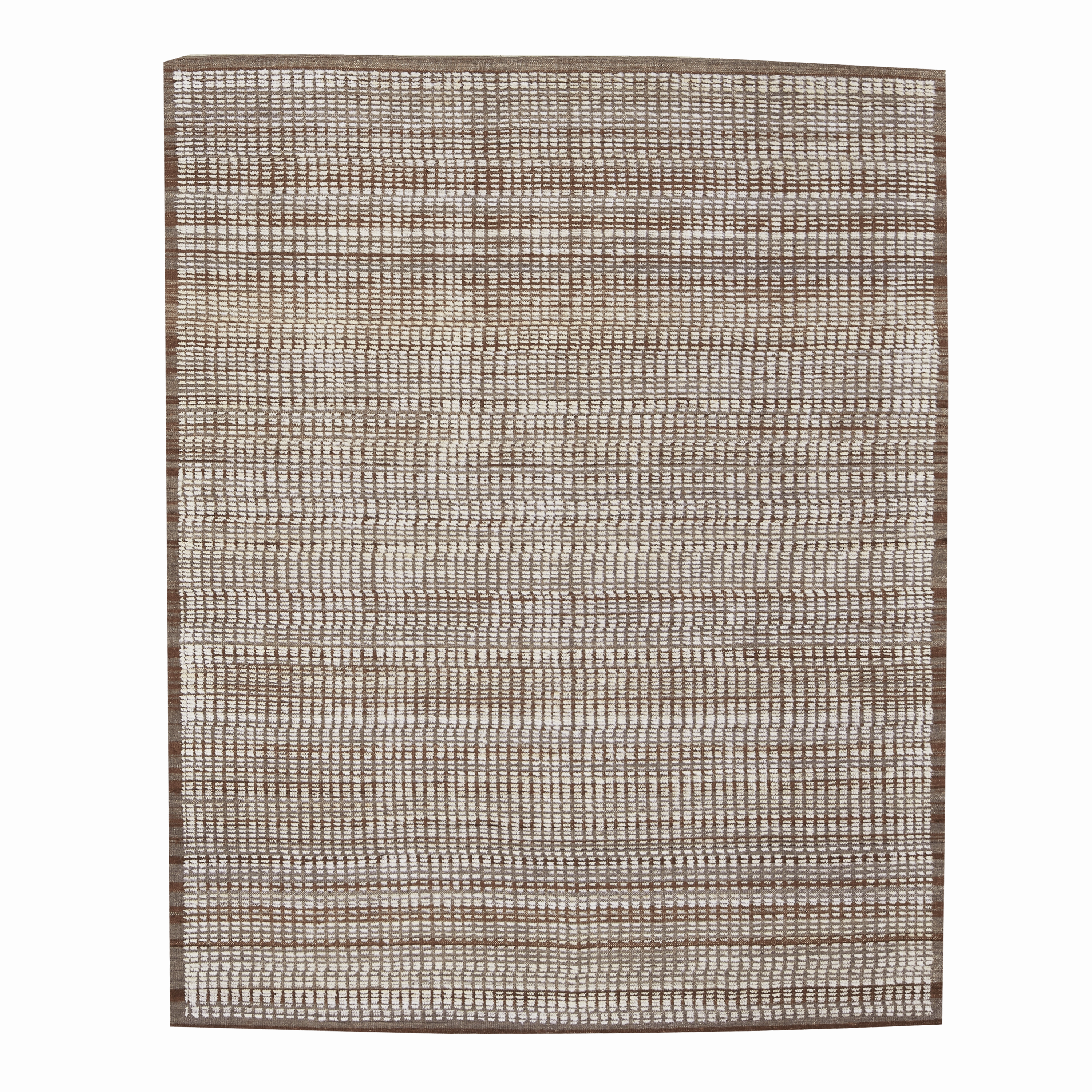 Yadira Brown/Ivory minimalist everyday rug