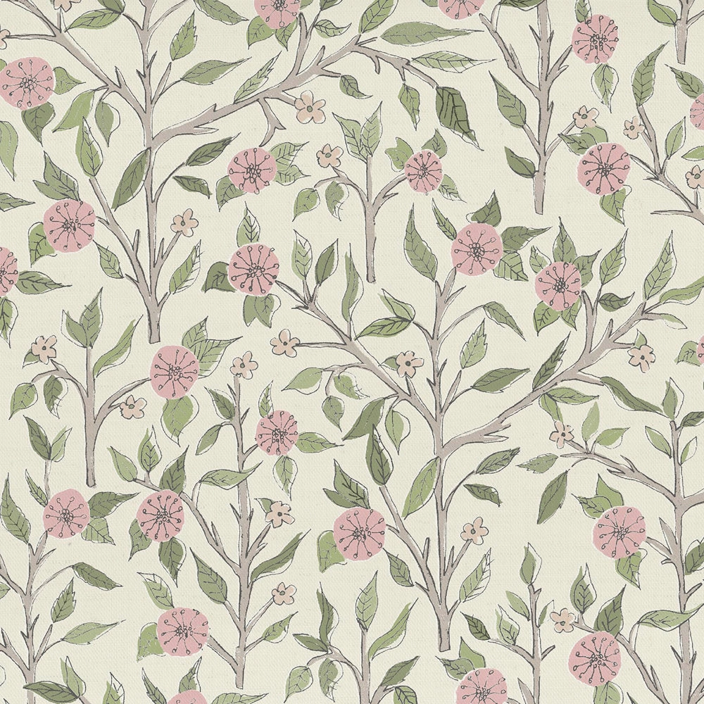 Yamuna Printed Cotton Fabric (By The Metre) Blush elegant table cloth  