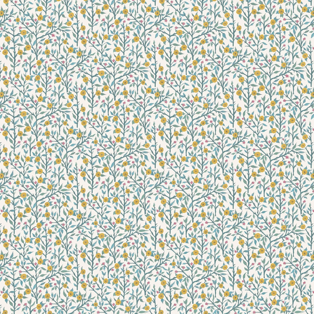 Yamuna Printed Cotton Fabric (By The Metre) Teal