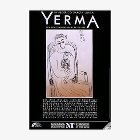 Yerma 1987 Print vintage woodcut wallpaper