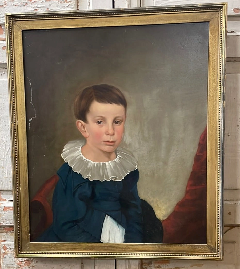 YOUNG BOY OIL PAINTING ON BOARD classic mural painting