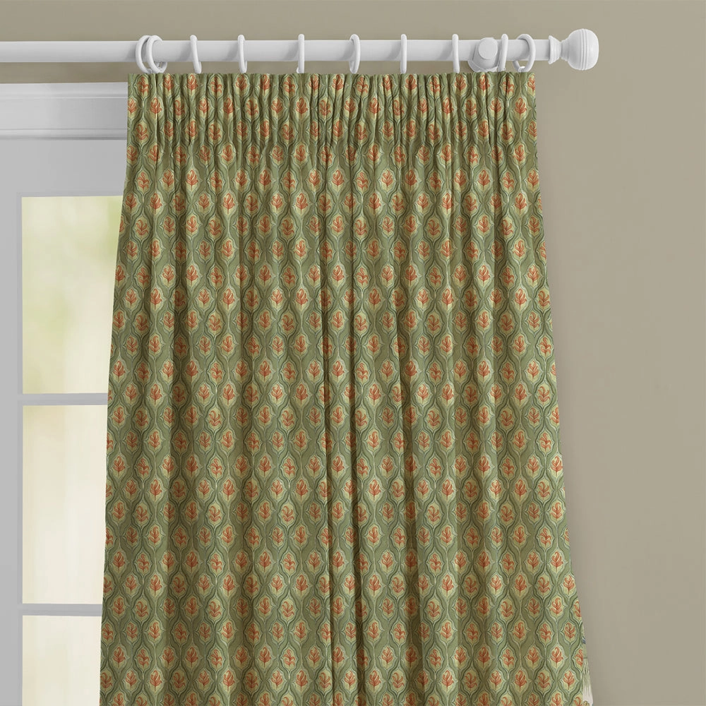 Zephyr Printed Cotton Fabric Moss