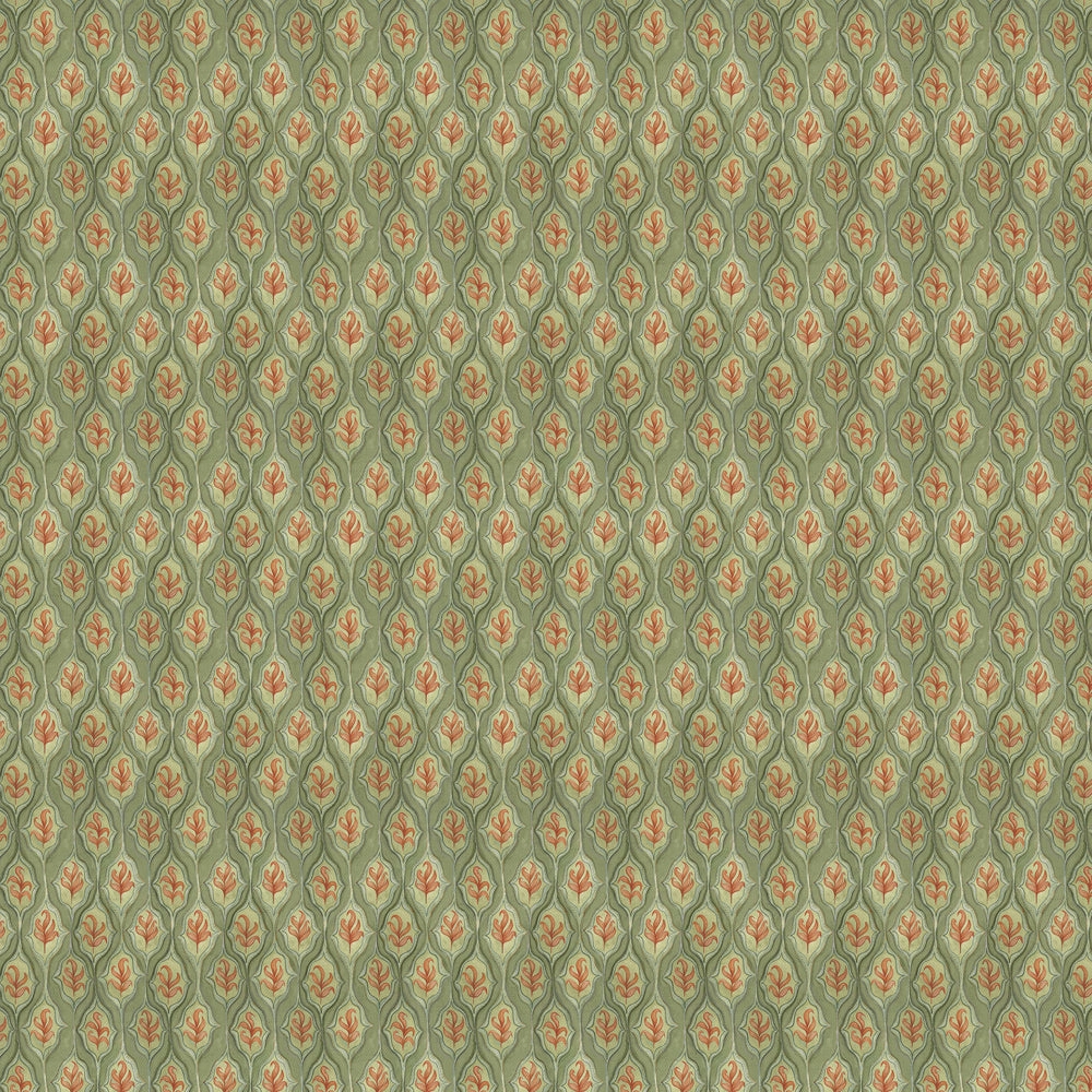 Zephyr Printed Cotton Fabric Moss