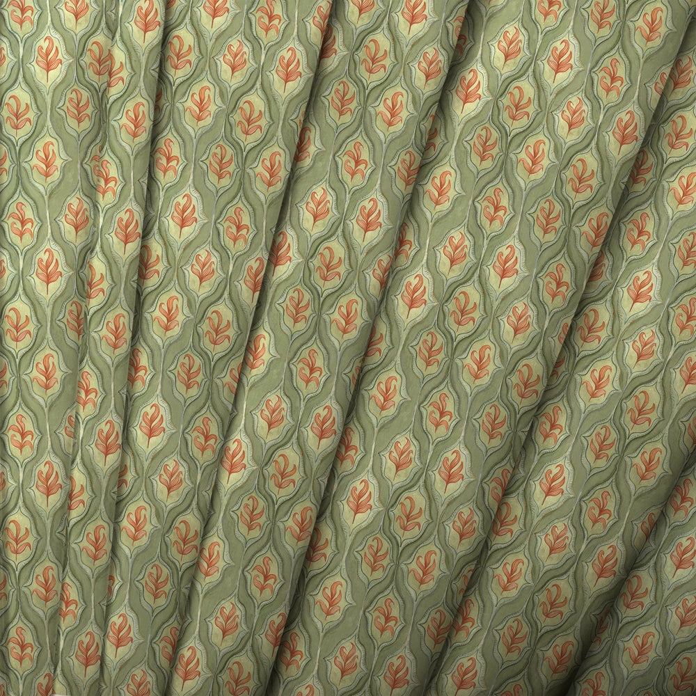 Zephyr Printed Cotton Fabric Moss